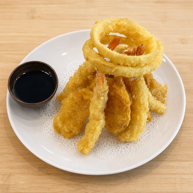 Shrimps and Vegetables Tempura.